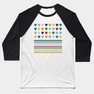 Rainbow Heart Stripes Baseball T-Shirt